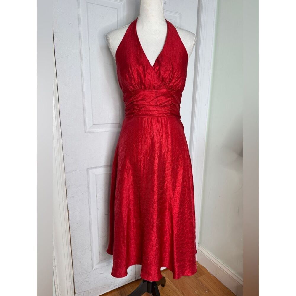 Y2K Whimsigoth Cherry Red Halter Prom Dress by R &K originals